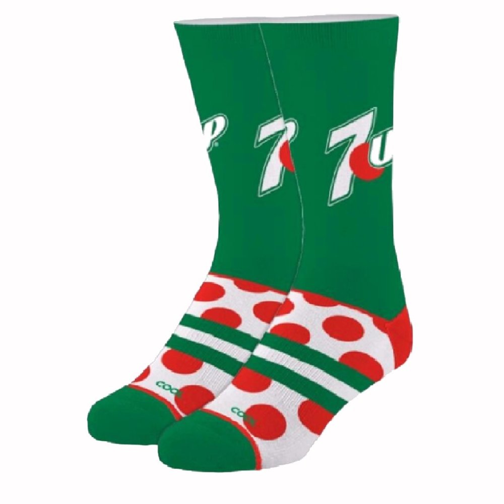 7UP Big Dots Vintage Logo Athletic Crew Socks - NEW Fast Ship